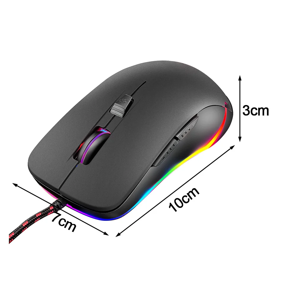 Подарок профессиональная эргономичная RGB подсветка USB интерфейс офис 6 Кнопка Проводная игровая мышь для ПК Оптический сенсор пластик Рабочий стол