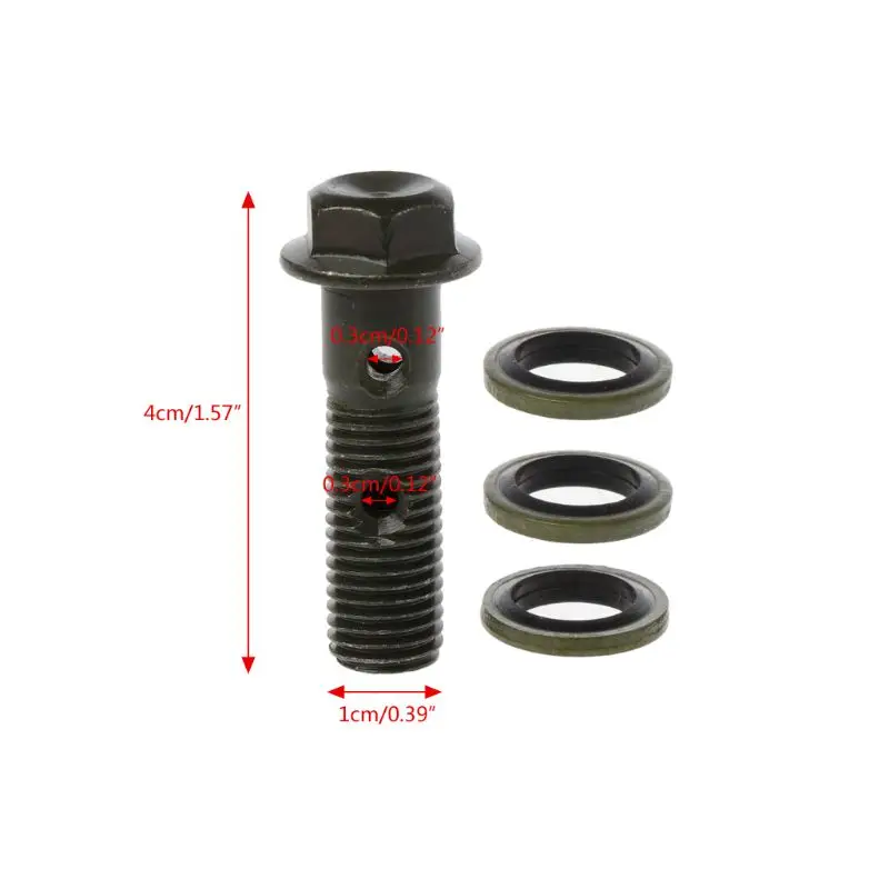 Motorcycle Brake Hollow Screw M10 x 1.25 Double Banjo Bolt For Honda Yamaha Suzuki motorcycle screw caps motorcycle screws
