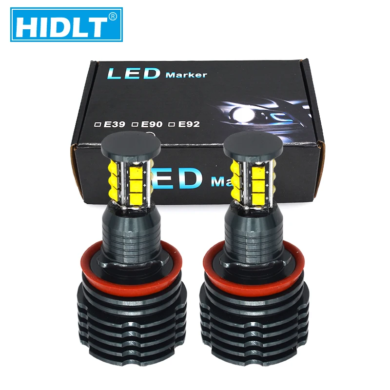 HIDLT 120W LED Canbus Error Free Angel Eyes White 6000K Auto Marker Halo Ring Headlight Lamp For E90 E92 E82 E60 E70 X5 E71 X6 (2)