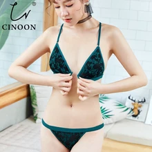 CINOON, комплект нижнего белья с цветочной вышивкой, ультратонкий бюстгальтер без косточек, прозрачный бюстгальтер, комплект нижнего белья, сексуальный кружевной интимный комплект нижнего белья