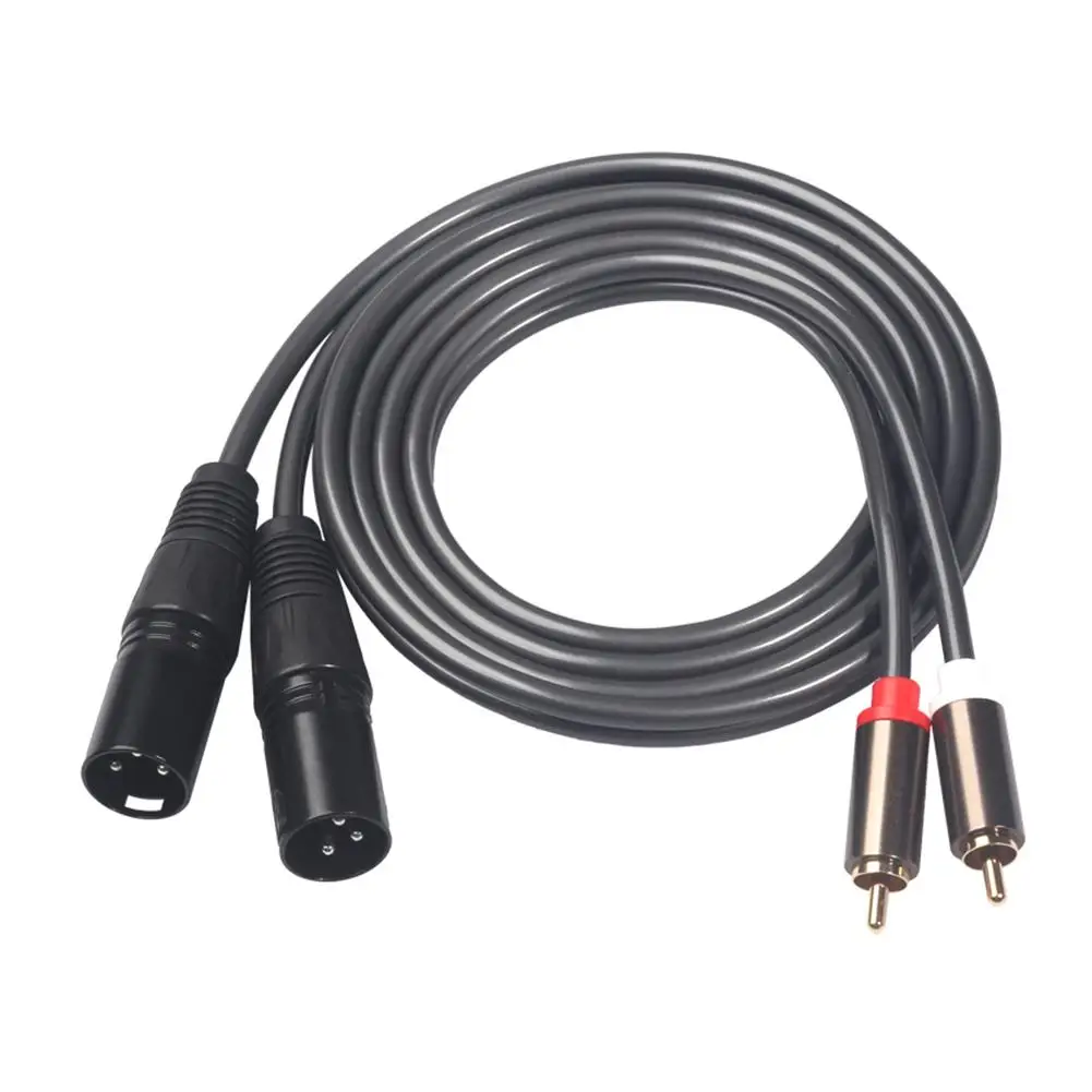 Premium 2RCA to 2 XLR Audio Cable with Durable Metal Shell for Amplifiers and Home Theaters