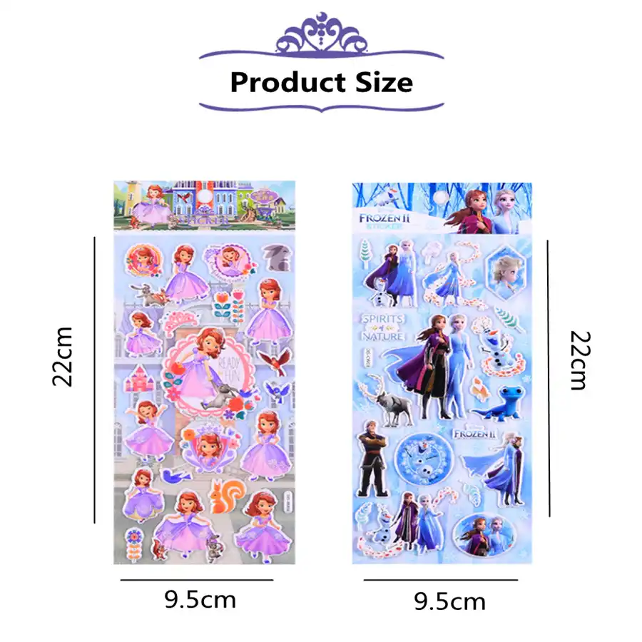 1 個本物のディズニーステッカーおもちゃ冷凍ソフィア王女ディズニープリンセス車漫画 3dステレオステッカー少年少女のおもちゃステッカー ステッカー Aliexpress