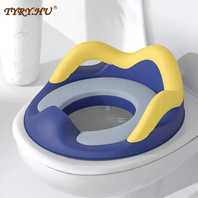 $ TYRY.HU Baby Potty Training Seat Multifunctional Portable Crown Toilet Ring Kid with Cushion Handle and Backrest Toilet Trainer