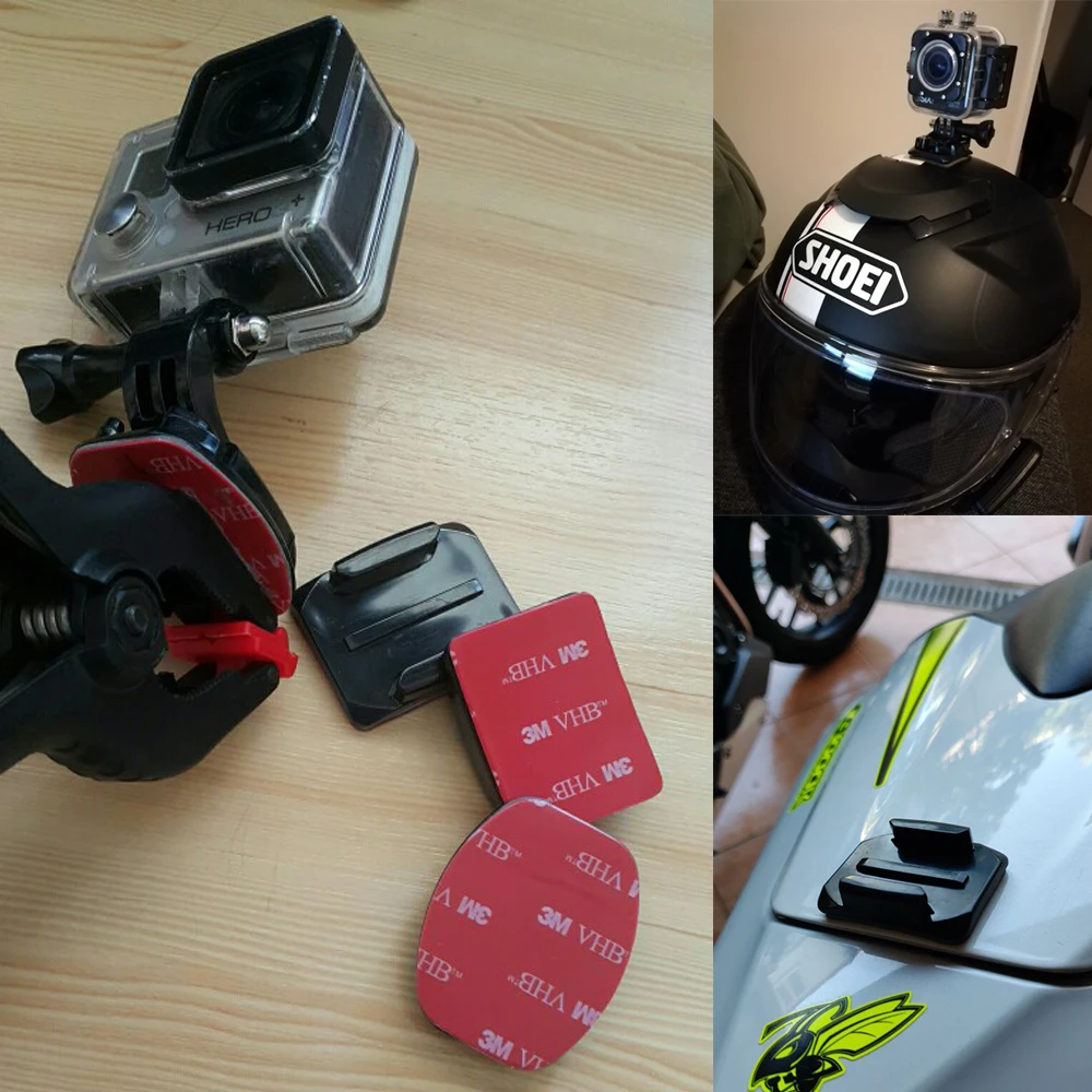 Аксессуары для Go pro, крепление на шлем, 3M, клейкая накладка, длинный+ Короткий шарнир для Go pro 7 6 5 Sj8 pro Sj9 H9R Sony' DJI OSMO, Экшн-камера