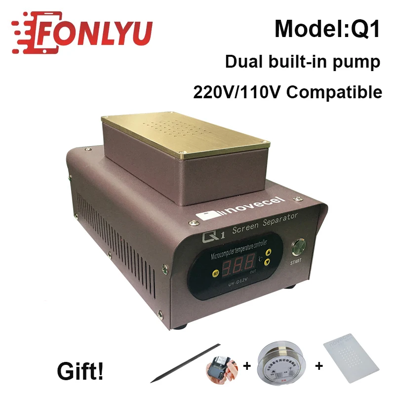

Hot Selling Novecel Q1 7 Inches LCD Screen Separator Machine Dual Built-In Pump For iPhone Samsung Repair Tools 110V/220V