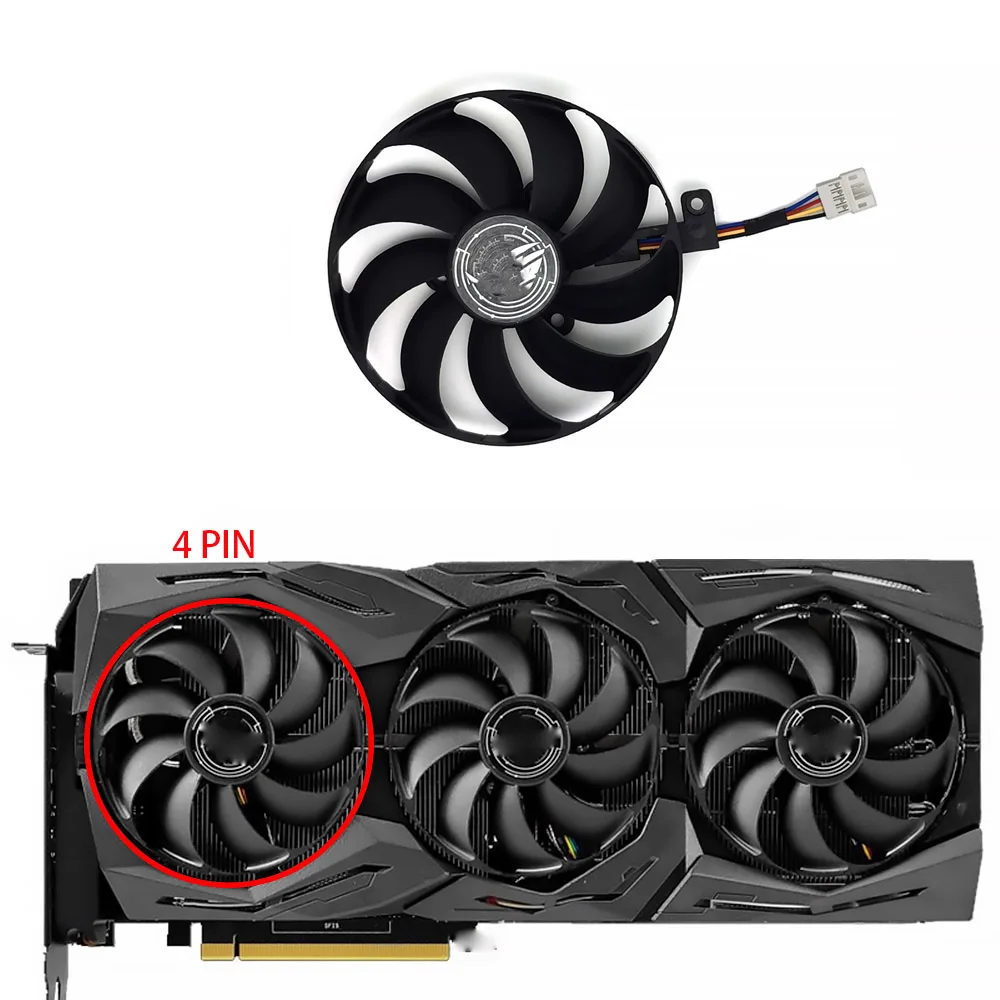 A Group of Three Teleson T129215SU 7Pin GPU Card Cooler Fans for ASUS ROG Strix-GeForce RTX 2070 2080 Super Ti Gaming RTX2080 RTX2080Ti Fan Gaming Graphics Card 