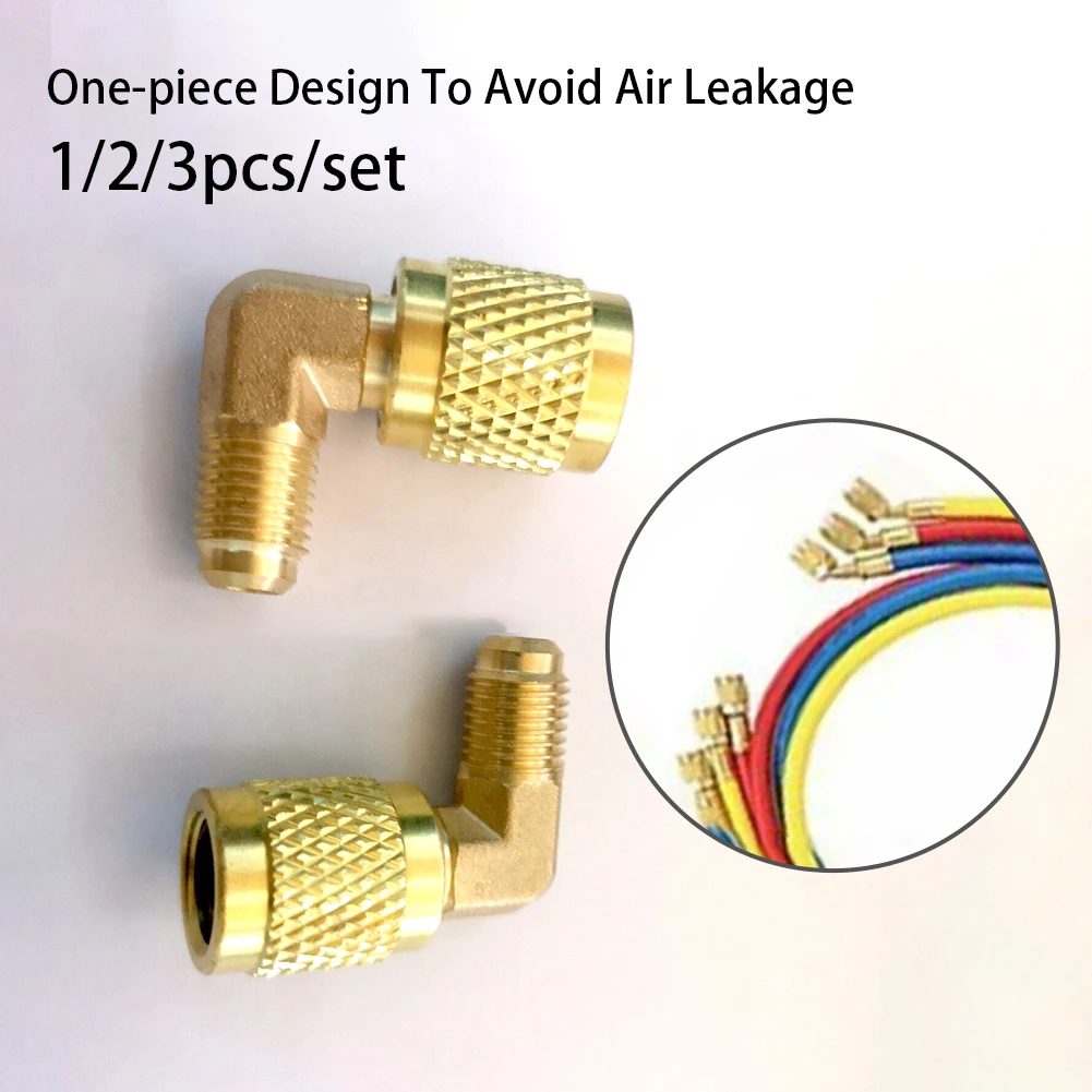 

High Quality Liquid Safety Valve 1/2/3PC/Set Ductless Service Port Adapter R410A 5/16 SAE Female To 1/4 SAE Male