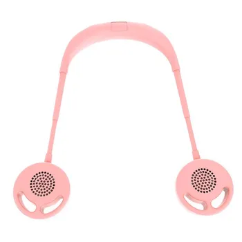 

2000 MAh USB Portable Fan Hands-Free Neck Fan Bladeless Fan Hanging Rechargeable Mini Sports Fans Air Conditioner Pink