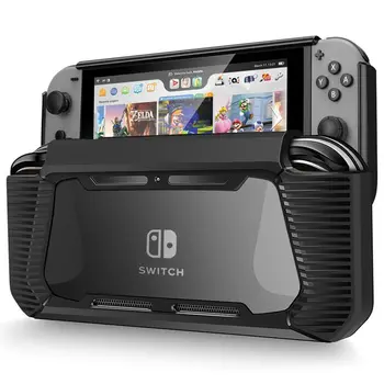 

Protective Case for Nintendo Switch, Black Soft TPU Cover Shock-Absorption Bumper Cover for Nintendo Switch 2017, Anti-Scratch C
