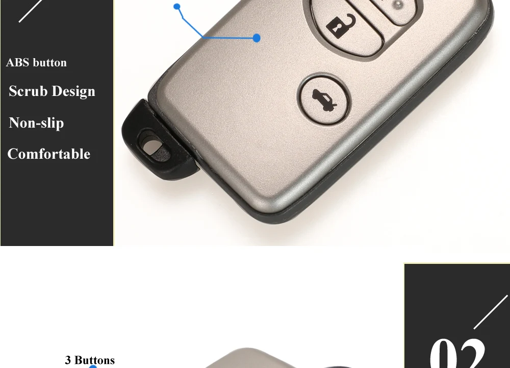 Keyforkess 3 BTN di KeylessGo Entry A Distanza di Chiave Dell'automobile Per Toyota Landcruiser Prado F433 A433 Camry Corona 0140 3370 5290 315/433MHz - H46c43191f67e4684b0e7e5a8e1f4d4156