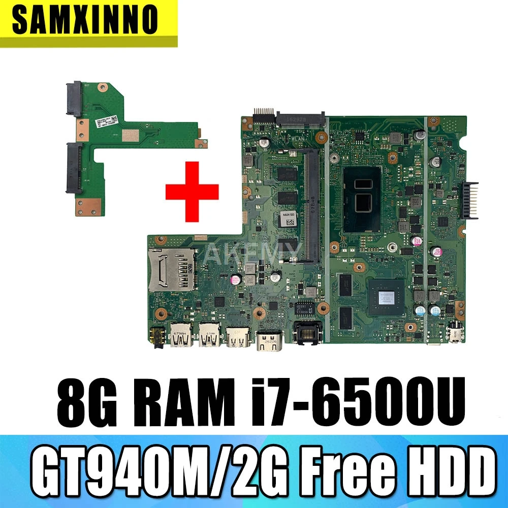 Новая материнская плата для ноутбука For Asus F541U R541U X541U X541UV X541UVK X541UJ 8G RAM i7 6500U GT940M/2G Free
