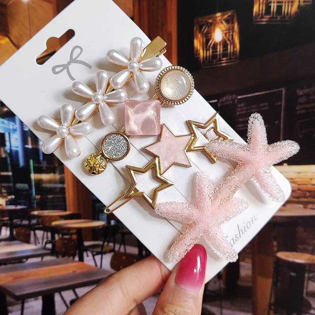 Starfish Hair Clip For Women 2022 Korean Acrylic Hairpins Geometric Crystal Hair Barrettes Girl Hair Accessories Hairgrip