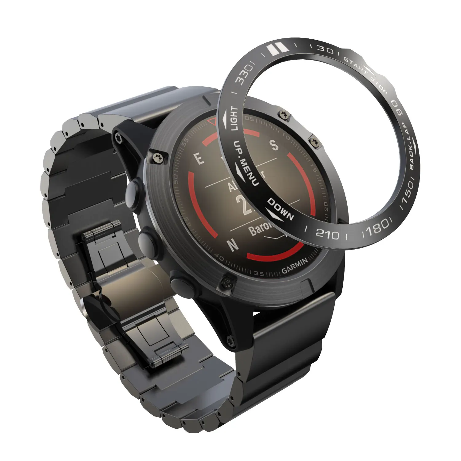 Ободок кольцо для укладки волос рамка чехол для смарт-часов Garmin Fenix 5x 5xPlus 3 3HR Смарт-часы Нержавеющая сталь чехол с защитой от царапин для макрообъектива - Цвет: Black white