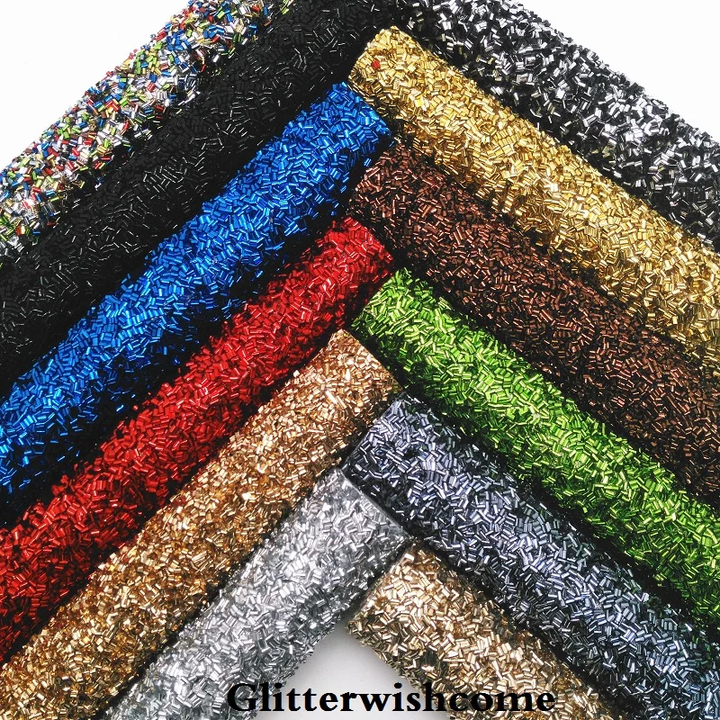 Мини рулон синтетической кожи Glitterwishcome 30x134 см крупная блестящая кожа винил для