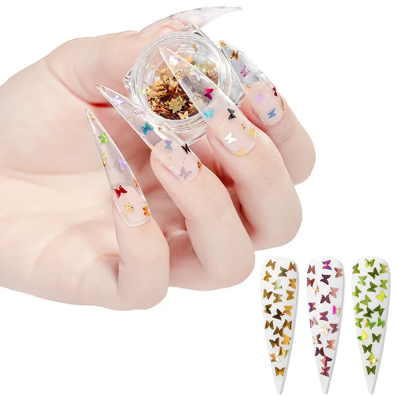 New Holo Laser Colorful Shining Butterfly Glitter For Nails Art Japanese Korean Style Sequins Body Face Party DIY Decor | Красота и
