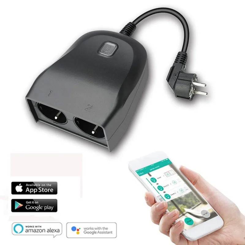 WIFI smart socket mobile phone remote control intelligent home outdoor waterproof Alexa voice control socket