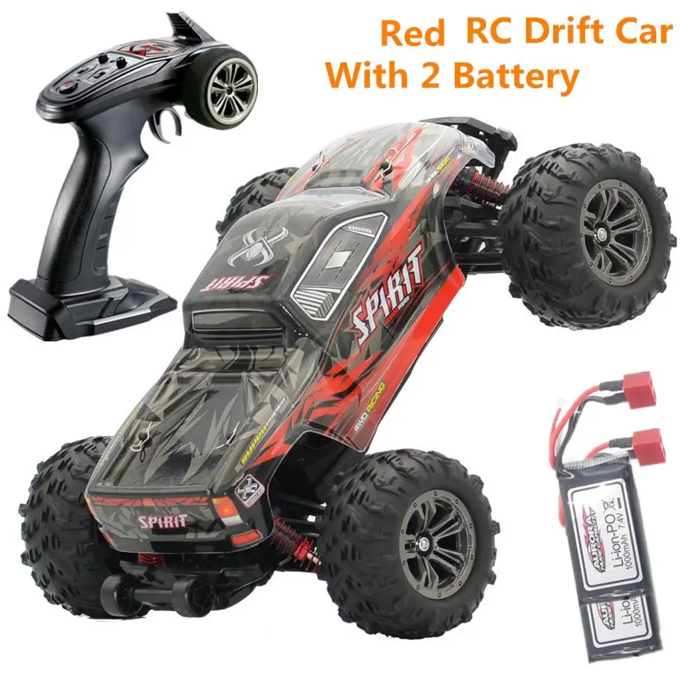 RC Drift бесщеточный автомобильный двигатель бесщеточный ESC 2,4G RC автомобиль 4WD 52 км/ч высокоскоростной Багги монстр грузовик анти-вибрации дрейф гоночная игрушка - Цвет: Red RC Car 2batter