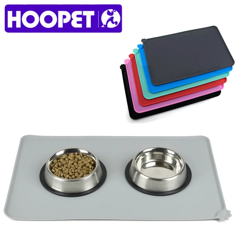 HOOPET tapete impermeable para mascotas para perro y gato, bandeja de silicona de Color sólido para alimentos de mascotas, tazón para mascotas, esterilla para beber, alimentación para perros, fácil de lavar