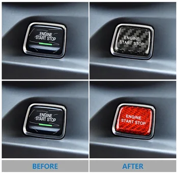 

Real Carbon Fiber Engine Start Buttons Cover Trim Sticker fit For Chevrolet Camaro 2017+