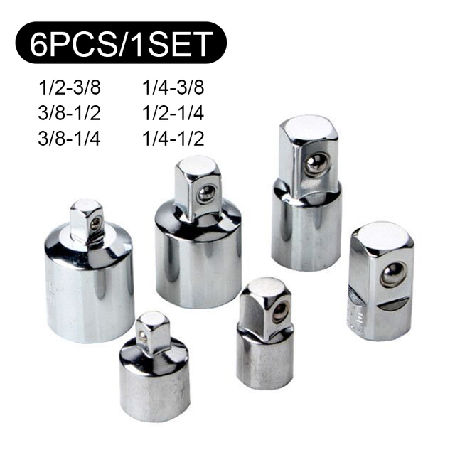 3/8" 1/2" Ratchet Wrench Adapter Chrome Vanadium Steel Sleeve Adapter Drive Socket Converter Wrench-sleeve Joint Converter