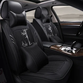 

Full Coverage PU Leather car seat cover flax fiber auto seats covers for lada ellada granta kalina largus xray ladasamara ladacl