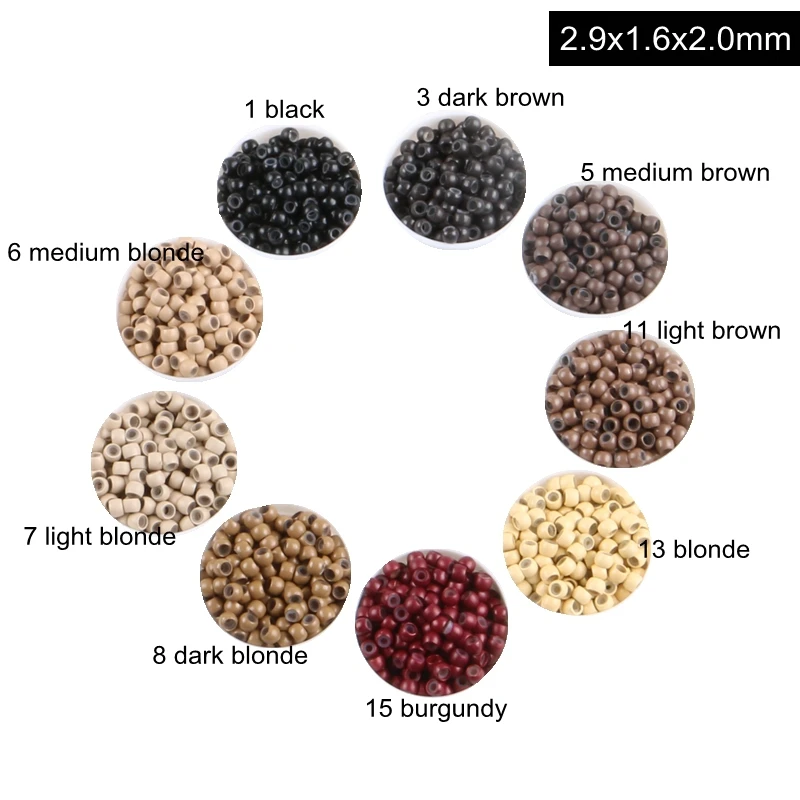 5000개 실리콘 나노 링 2.9x1.6x2.0mm 실리콘 라인이 있는 구리 마이크로 비..