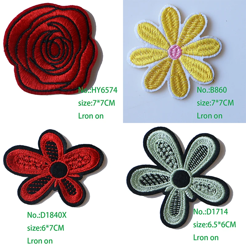 Роза с листочками в любовь Вышитые заплаты для одежды DIY полосатая одежда стиле