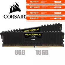 CORSAIR – mémoire de serveur d'ordinateur de bureau, modèle DDR4, capacité 8 go 16 go 32 go, fréquence d'horloge 2400/2666/3000/3200/3600MHz, ram, DIMM, compatible avec les cartes mères