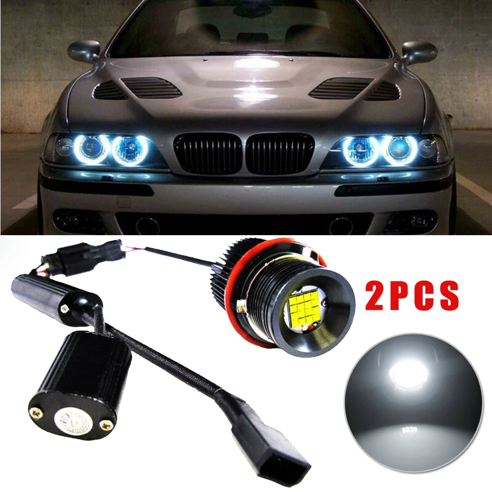 2 шт. 160W фары для автомобилей 16-светодиодный s Ангел глаз кольцо маркер Светильник лампы белый 7000K для BMW E39 E60 E61 E87 E53 E63 E65 Автомобильный светодиодный светильник лампочка