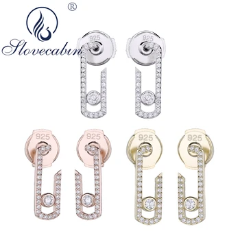 

Slovecabin Sterling Silver Move Zircon Drop Earring With Piercing For Women Christmas Punk Rock Crystal Dangle Arete Hot Jewelry