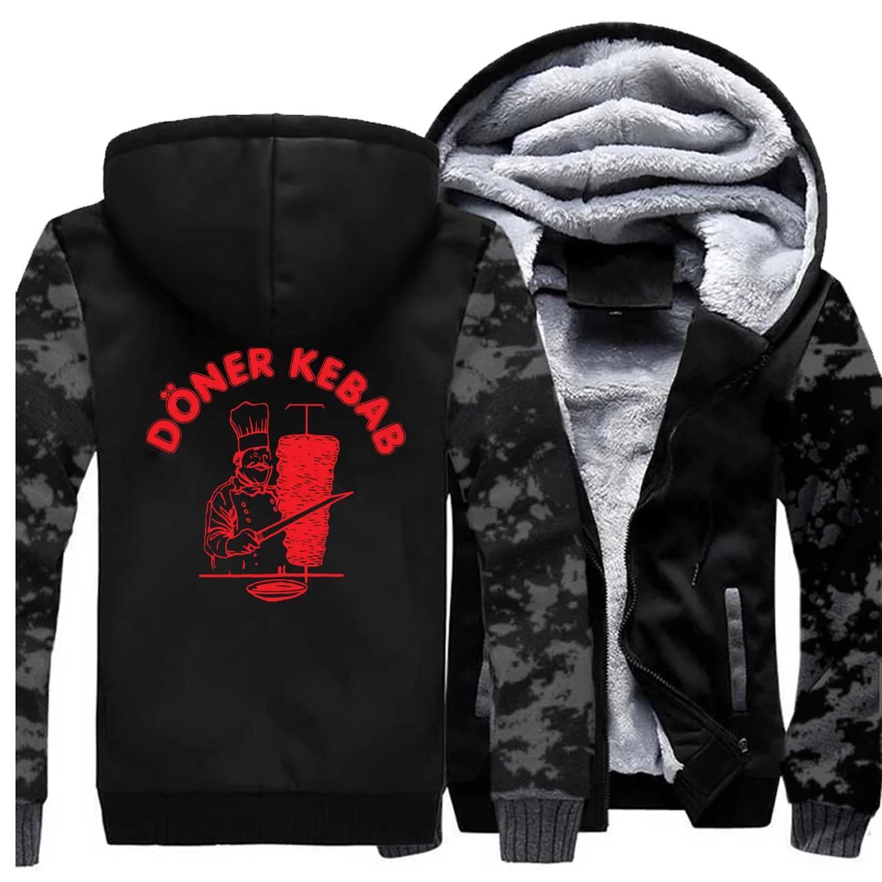 Забавные толстовки Doner kebabe Donerspie Camo, мужские повседневные осенние толстовки размера плюс, верхняя одежда, спортивная мужская флисовая уличная одежда на молнии, спортивный костюм