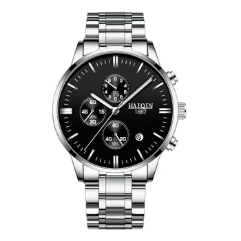 

2019 Steel Bring Stainless Steel Man Wrist Watch Waterproof Noctilucent Three Eye 6 Needle Quartz Watch