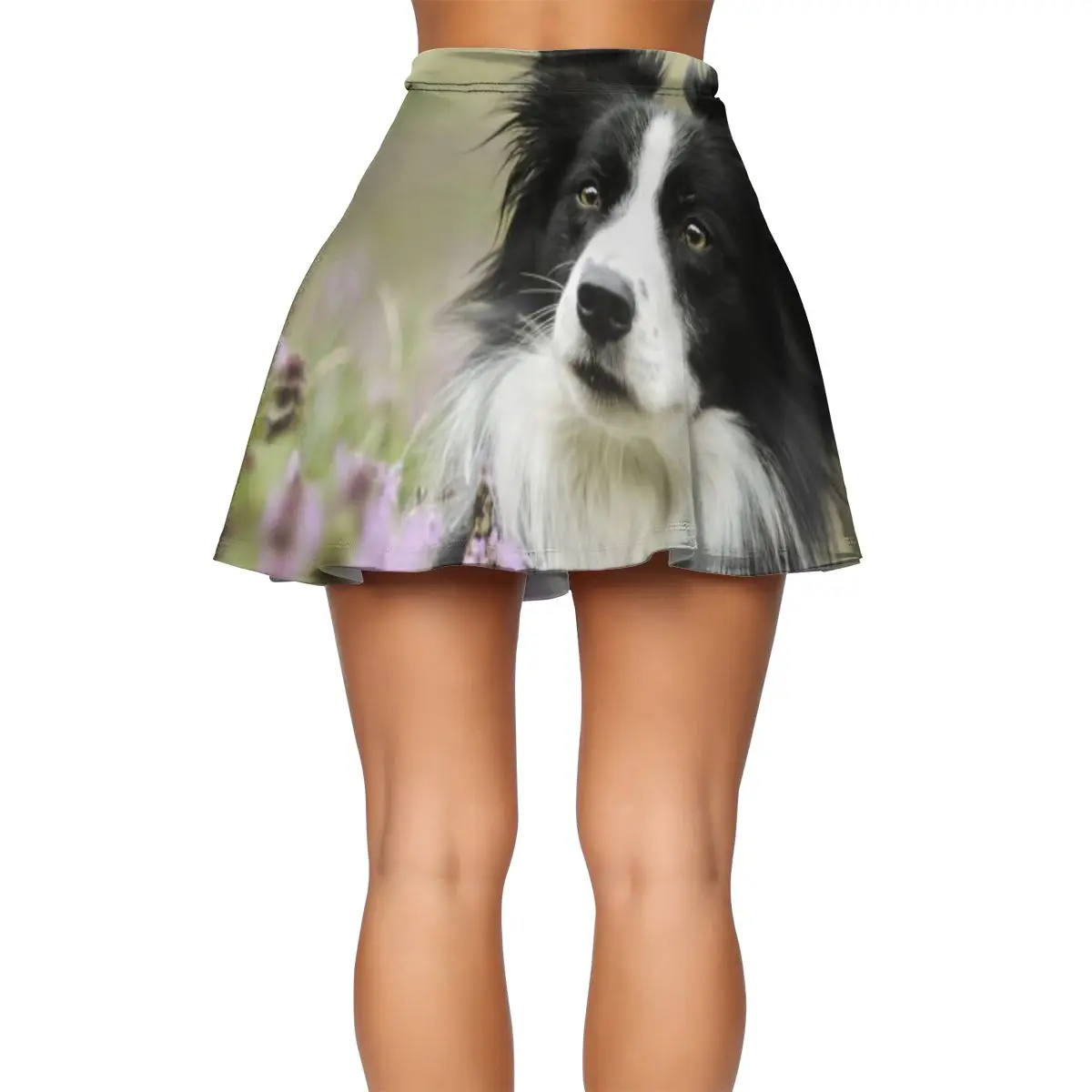 NOISYDESIGNS Women Fashion Summer High Waist Pleated Skirt Wind Cosplay Skirt Border Collie Female Mini Skirts Short Customized