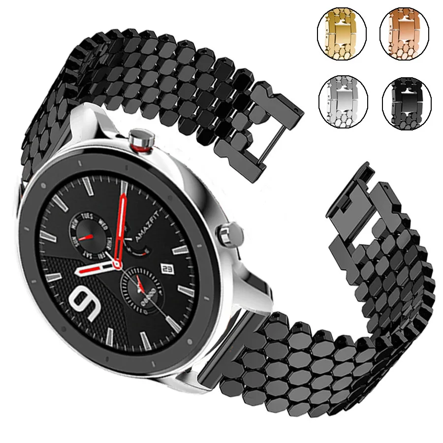 Сменный ремешок из нержавеющей стали для часов Huami Amazfit GTR 47 мм браслет