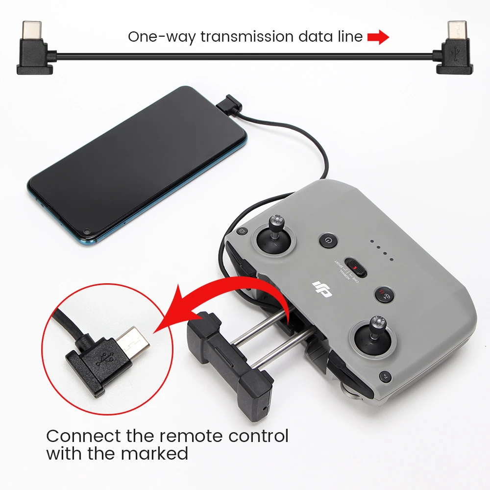 Description Picture 4 of item30cm Remote Controller Data Cable For Mavic Mini 2 Connected Phone Type-c to Type-c OTG for DJI Mavic Air 2 Drone Accessories