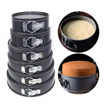

New 6Pcs/Set Durable Carbon Steel Round Non-stick Removal Bottom Cake Baking Pan Mold Tray Kitchen Tool