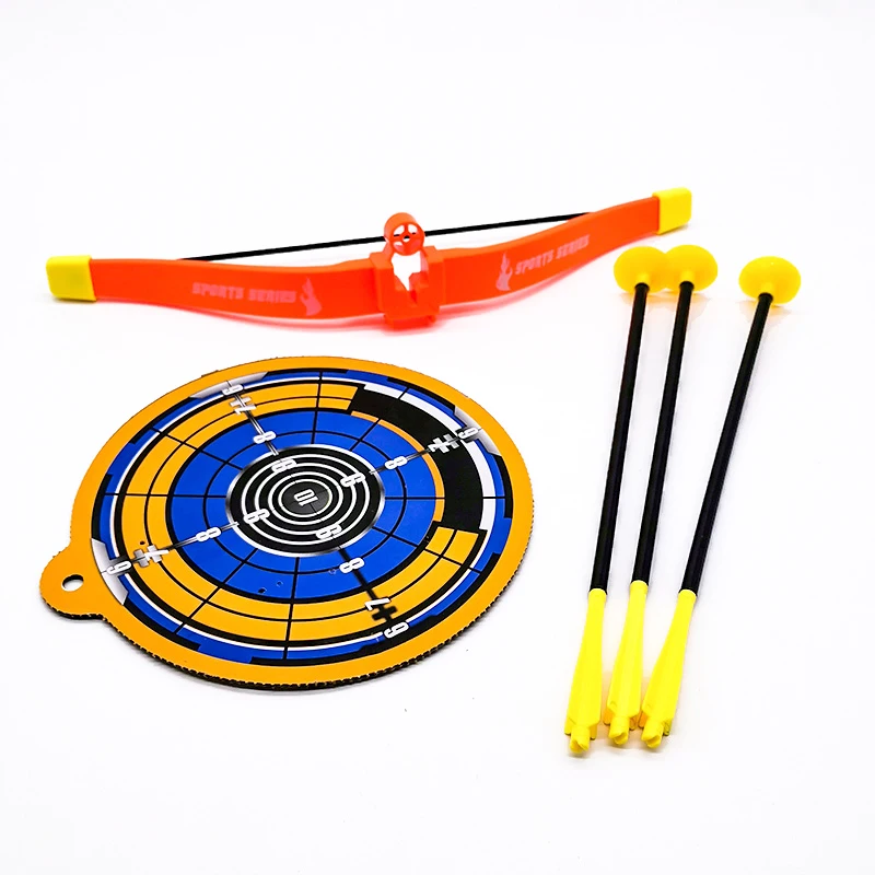 Имитация лук стрелка пластиковая мягкая присоска стрела с мишенью набор собранная комбинация резиновая повязка с бантиком стрела детские игрушки
