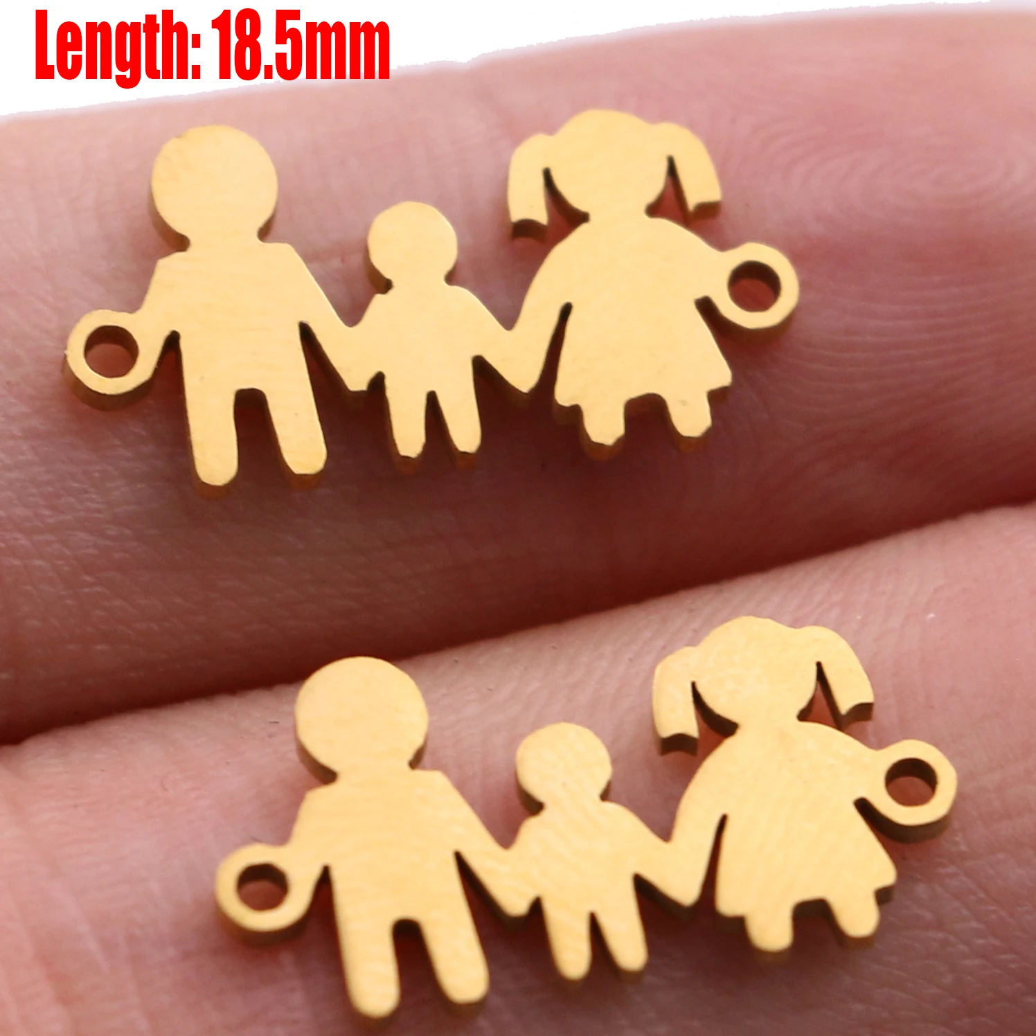 Gold 33 5pcs Family Chain Stainless Steel Pendant Necklace Parents and Children Necklaces Gold/steel Jewelry Gift for Mom Dad New Twice - Цвет: Gold 33