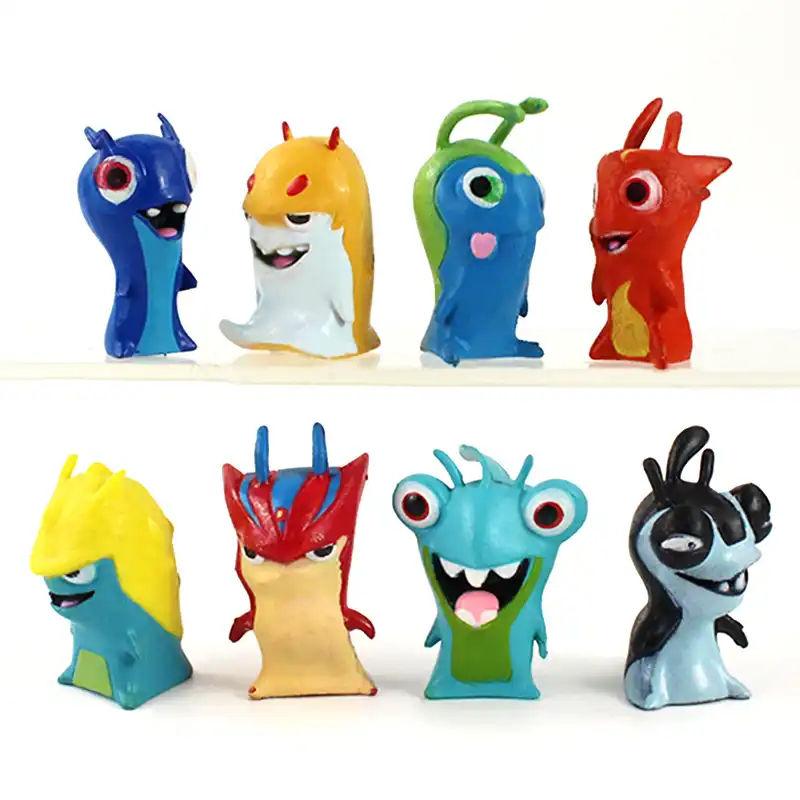 8pcs Lot 5cm Slugterra Figures Fire Water Dark Flash Battle Cretures Anime Model Toys Action Figures Aliexpress
