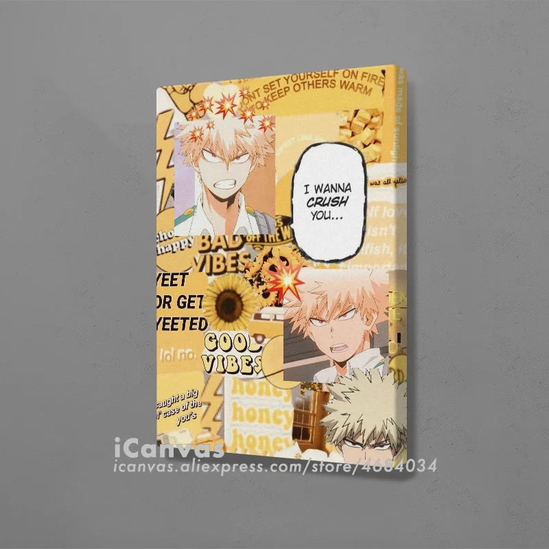 Katsuki Bakugo Kacchan мой герой Академия BNHA украшение принты домашний декор холст для