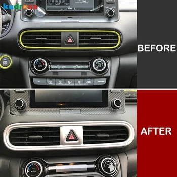 

For Hyundai Kona Kauai SUV 2017 2019 2020 Matte Air Condition Adjust Button Panel Switch Control Knob Cover Trim Accessories