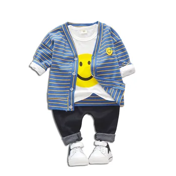 

New Spring Autumn Baby Girls Boys Clothes Children Cotton Jacket T Shirt Pants 3Pcs/sets Toddler Casual Costume Kids Tracksuits