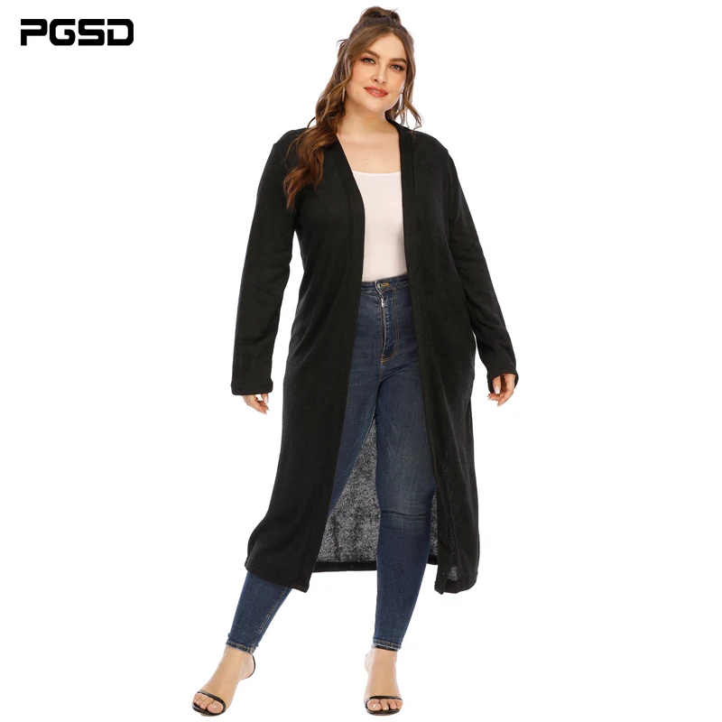 

PGSD Autumn Winter Casual Plus Size Simple Women Knitted Cardigan Female Sweet Long Sleeve Sweater Solid Women Coat Big Top XXXL