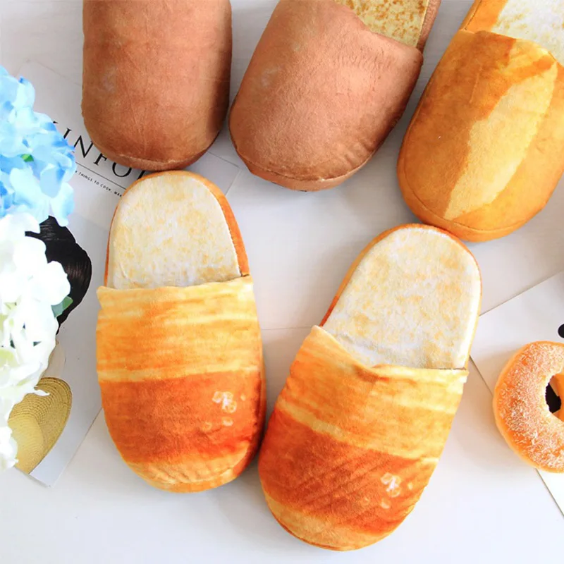 French bread Женские зимние домашние тапочки с имитацией хлеба; женская короткая плюшевая обувь для влюбленных пар; женская теплая удобная домашняя обувь с мягкой подошвой - Цвет: French bread