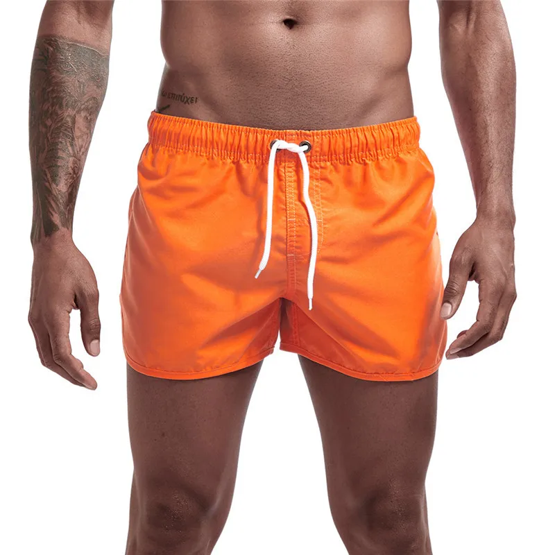 New Men Fitness Bodybuilding Shorts Man Summer Gyms Workout Male Breathable Mesh Quick Dry Sportswear Jogger Beach Short Pants - Color: Orange