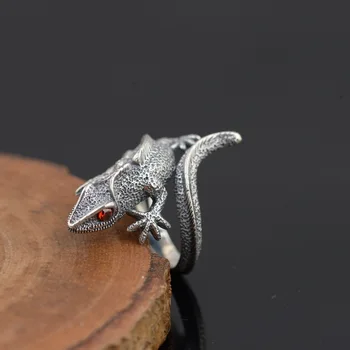 

Trendy Personalized Adjustable Vintage Lizard Ring Men Cute Cabrite Gecko Chameleon Anole Rings Women Animal Jewellery Gift Punk