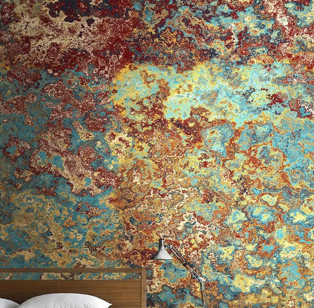 Papier peint graffiti rétro nordique personnalisé, papier peint 3D abstrait, revêtement mural, mur de ciment, salon, fond TV