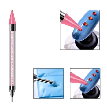 

Pick Up Tweezer Dotting Pen DIY Design Home Salon Mix Sizes Nail Rhinestones Set Eye Makeup Picker Colorful Art Charms Manicure