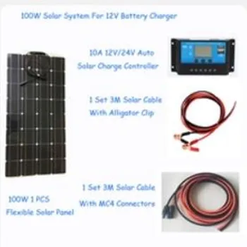 

100w solar panel power generation system, various accessories link power generation, 12v 18v voltage output to charge the batter