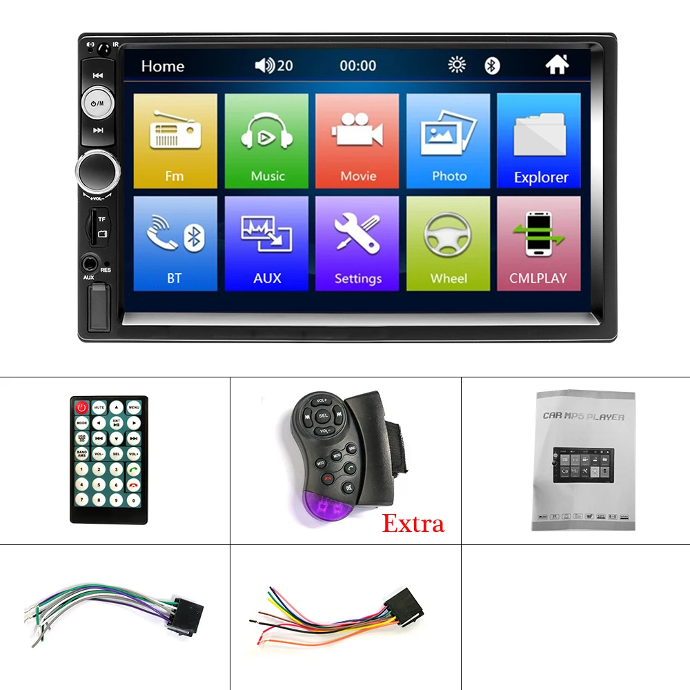 AMPrime 2 din Автомобильный Радио Универсальный " HD сенсорный экран мультимедийный плеер Bluetooth Автомобильный Auioradio MP5 автомобильный аудио с обратной камерой